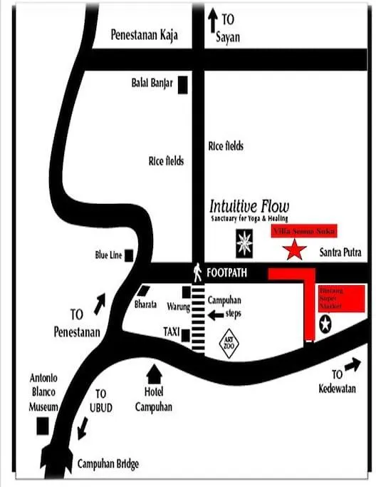 Villa Semua Suka/Ubud/2 Bd/2Bath/Ac/Pool